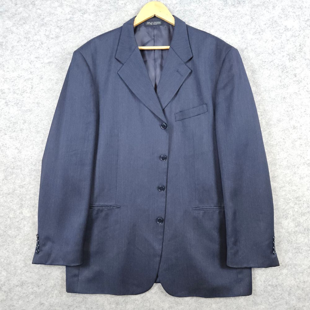 Jones New York Golden Fil Men's Blazer Size L44 Blue Wool Blend Cohn's Preppy
